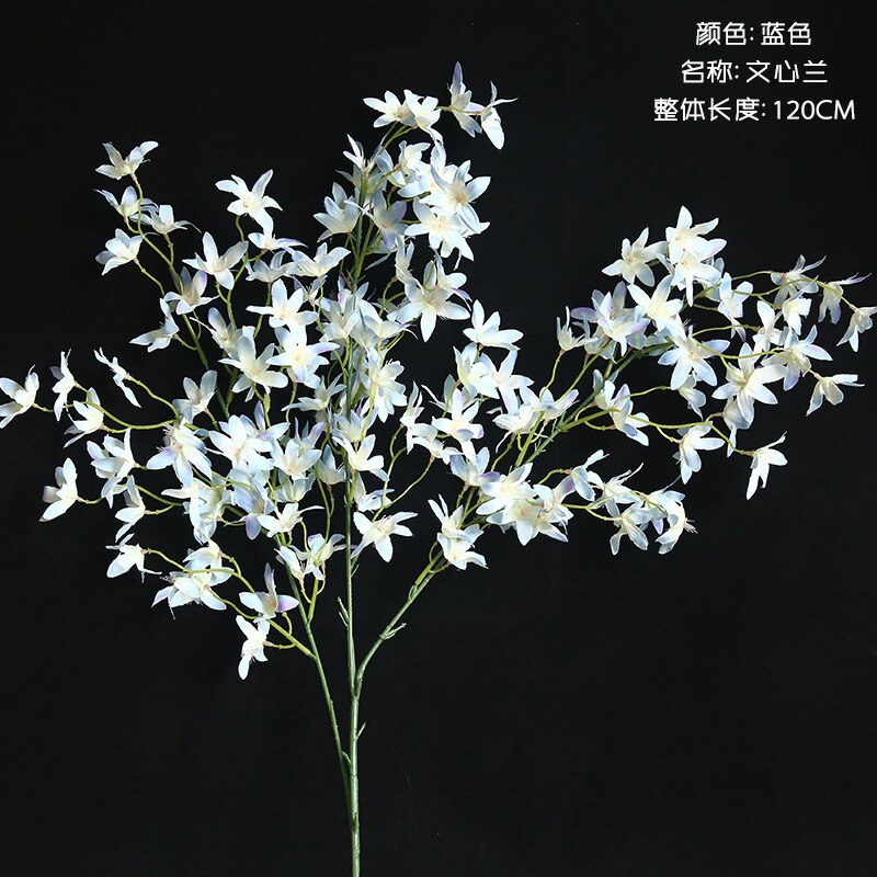 Artificial Flower Branch Silk Artificial Moth Orchid Butterfly Orchid for DIY House Wedding Festival Home Decoration: Blue