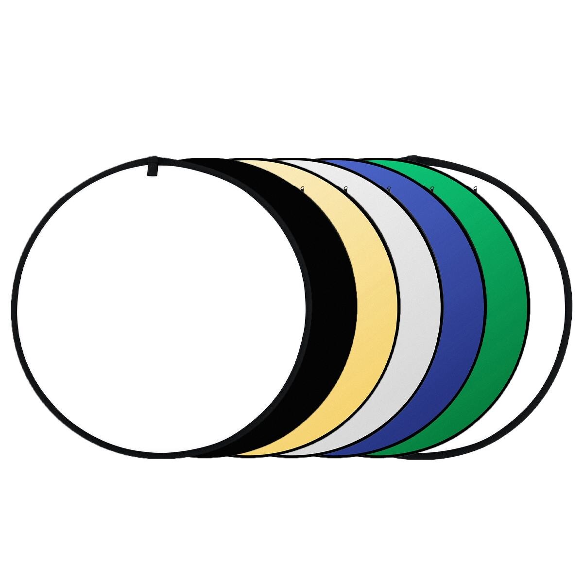 31" 80cm reflector 7 in 1 Collapsible Light Round Photography White Silivery Reflector for Studio Multi Photo Disc Diffuers