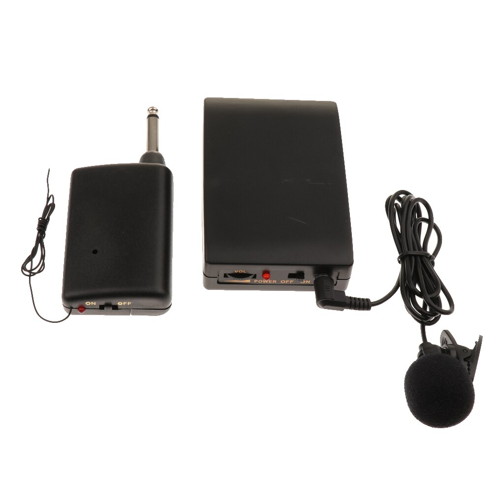 Waist Hanging FM Transmitter Receiver Kit Lavalier Lapel Clip Microphone