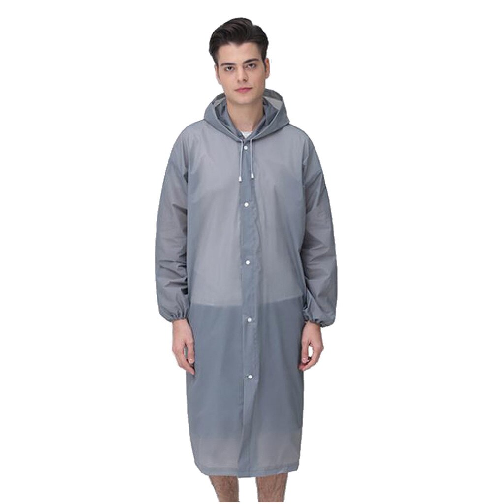 Capa de lluvia transparente, impermeable de PVC, impermeable, para viajes al aire libre, pasarela, Poncho con capucha, chubasquero para mujer, #10: Gray 