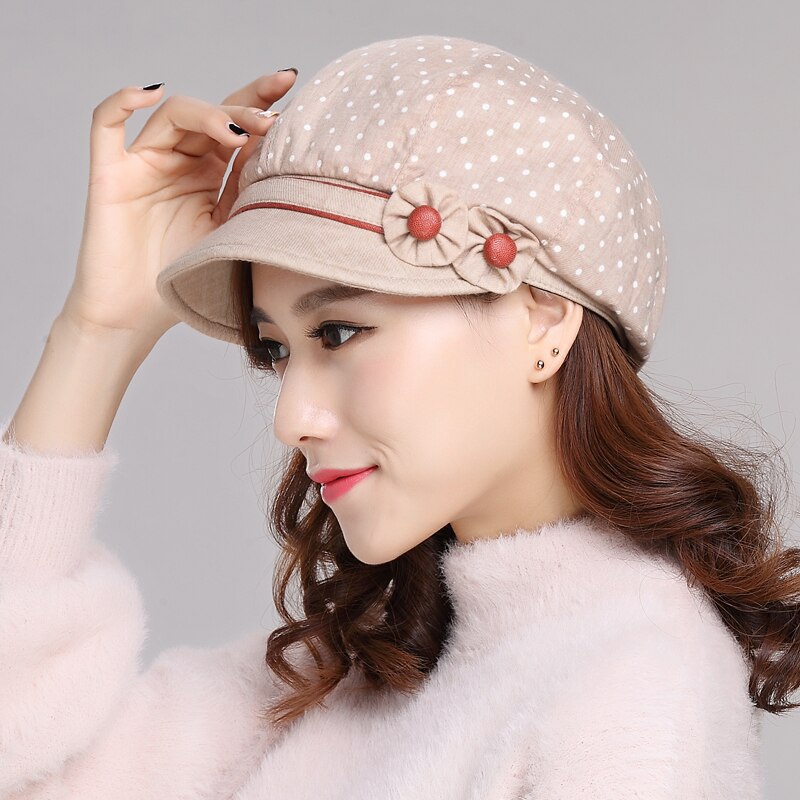 Gorro Visore de para mujer, gorra Coreana de ocio para estudiantes, Boina para otoño y primavera, novedad de: Caqui