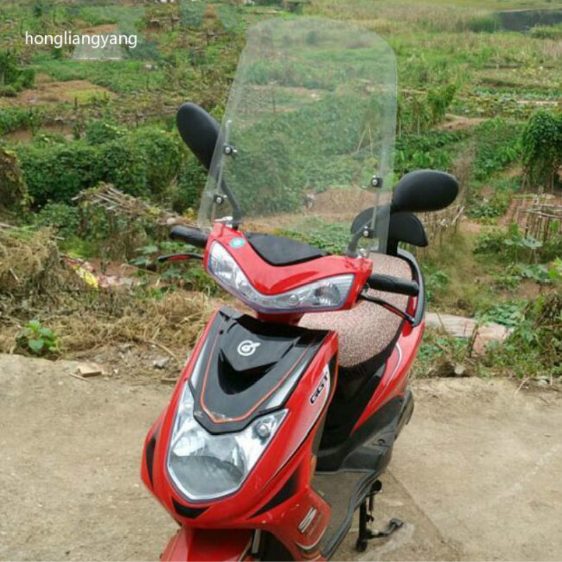 415*415*3mm plexiglas moto vent déflecteur moto pare-brise scooter pare-brise avec support de montage