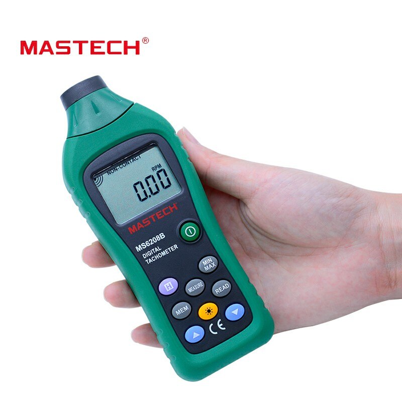 MASTECH MS6208B Non contact Digital Tachometer RPM Meter Tacometro Rotation Speed 50RPM-99999RPM 100 Data hold