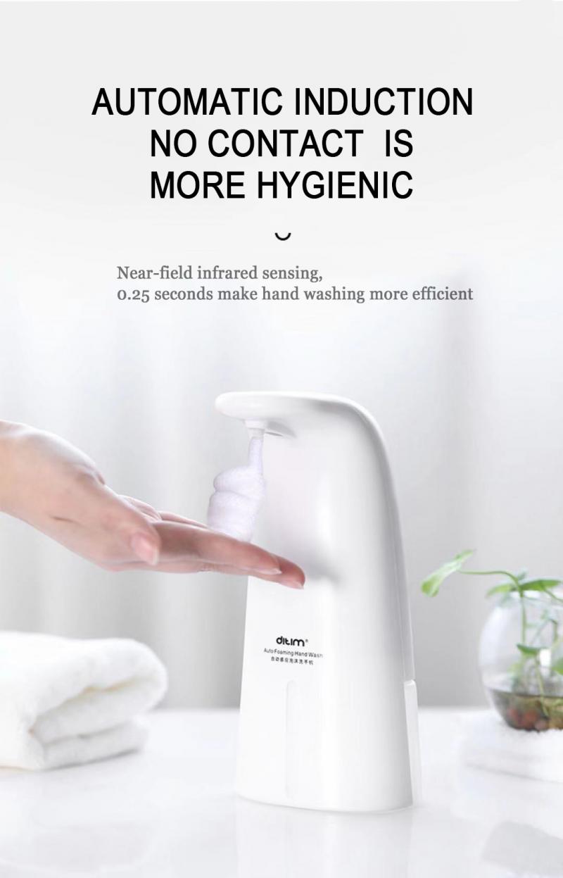 250ml Touchless distributore di Sapone Da Bagno Intelligente Sensore di Schiuma distributore di Sapone Liquido per La Cucina libero mano Automatico distributore di Sapone