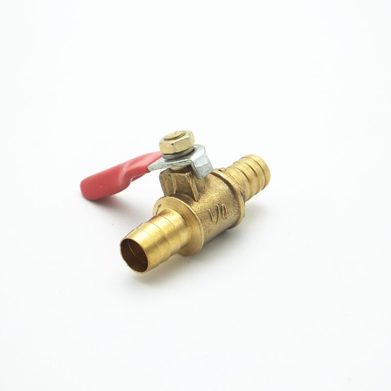 8mm Slang Weerhaken x 8mm Slang Prikkeldraad Twee Manier Messing Kogelkraan Voor Olie Water Lucht