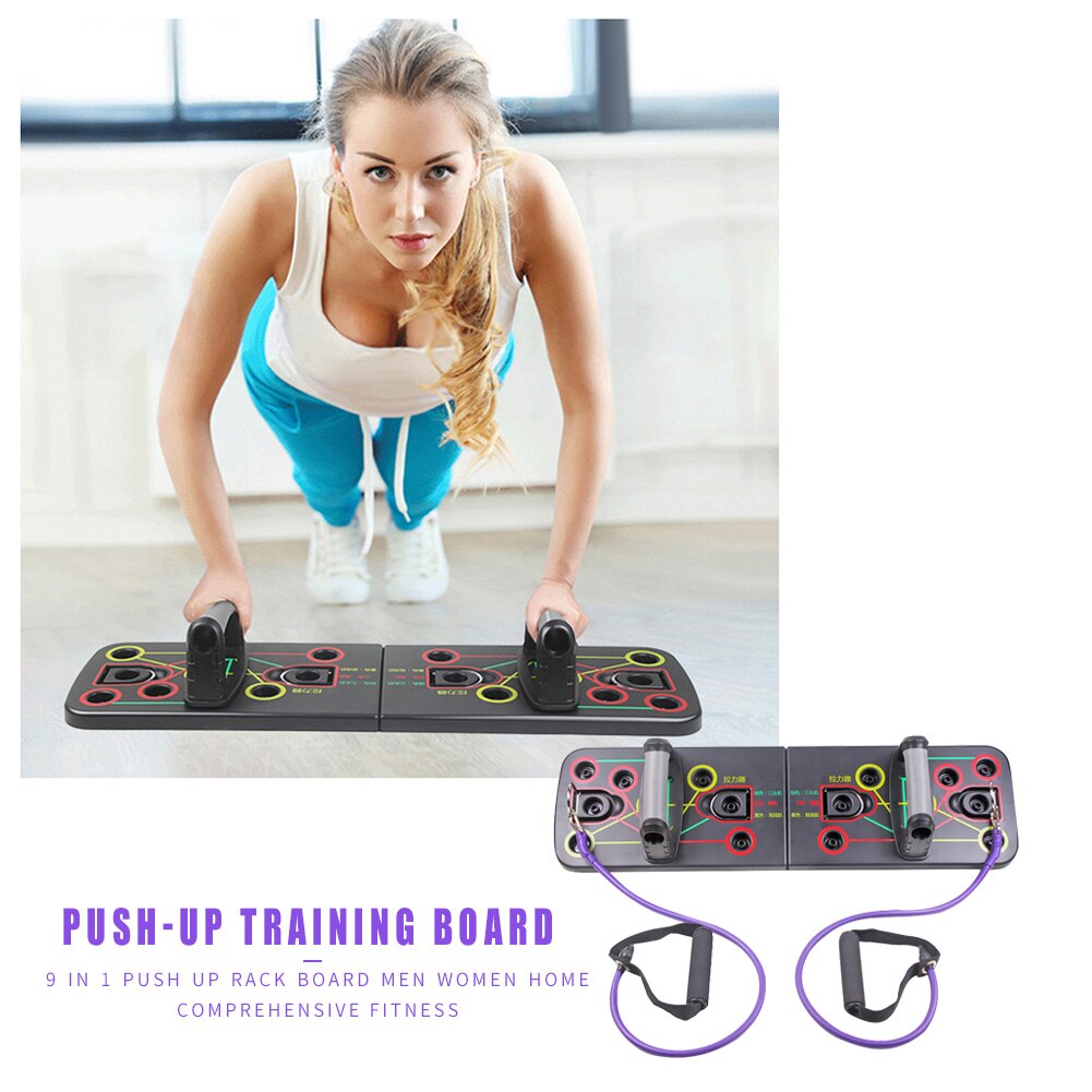 Multifunction Push Up Board Push Up Rack with Resistance Bands Gym Home Comprehensive Fitness Exercise Tools Push-up Stands