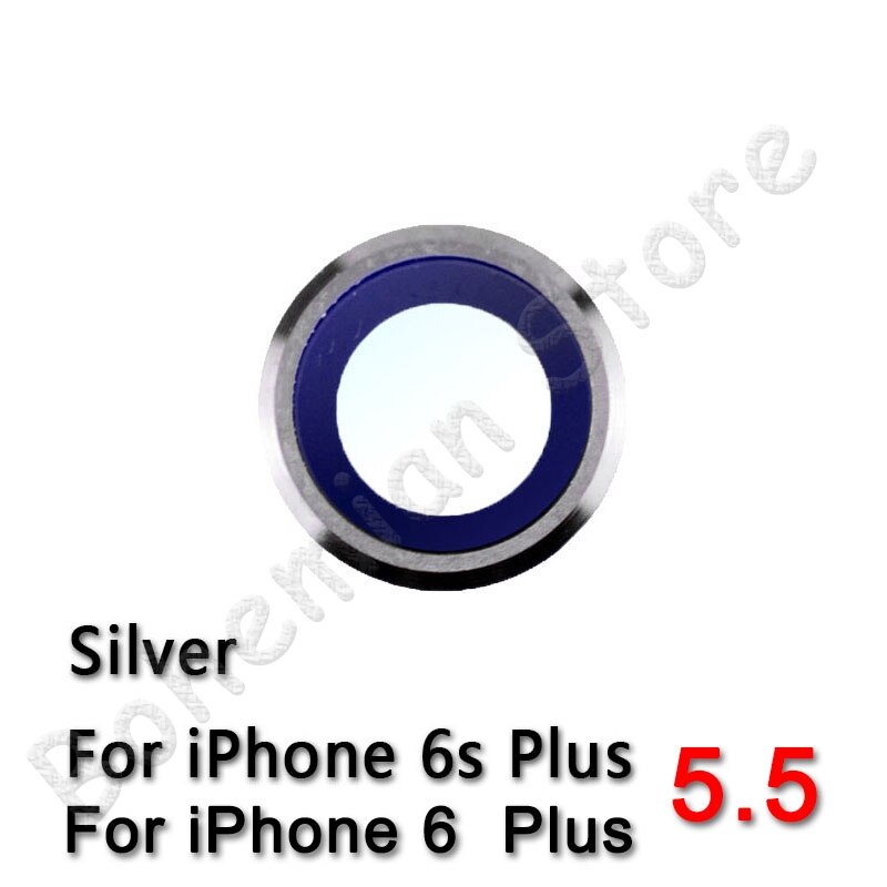 Para iPhone 6 6s Plus, cristal de zafiro, cámara trasera, Lente de Cristal, anillo, cubierta, piezas de repuesto originales: 6s Plus Silver
