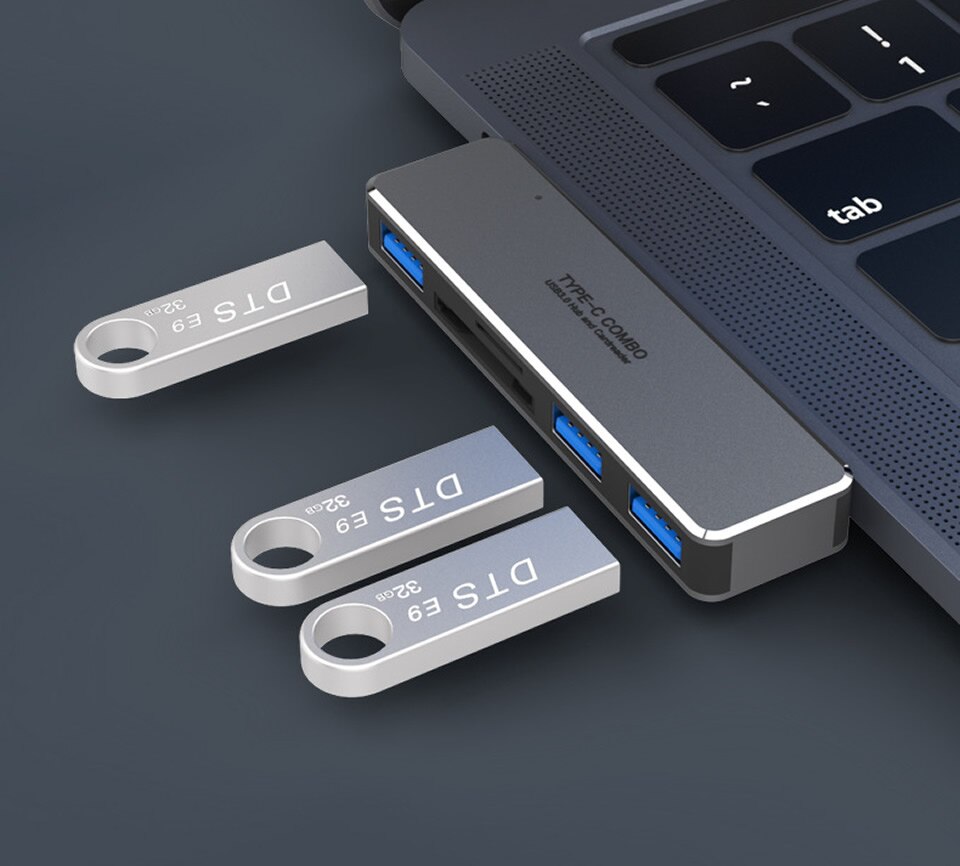 OUTMIX USB C Hub to 4K HDMI Adapter with USB-C PD TF SD USB 3.0 3.5mm Jack Port USB Type C Dock for iPad Pro Macbook Pro/Air