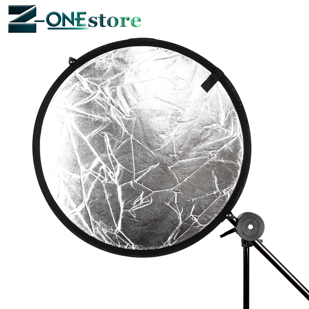 Professionele fotografie 32 "/80 cm 2in1 zilver/wit Licht Mulit Inklapbare Disc Fotografie Camera Reflector Studio met tas