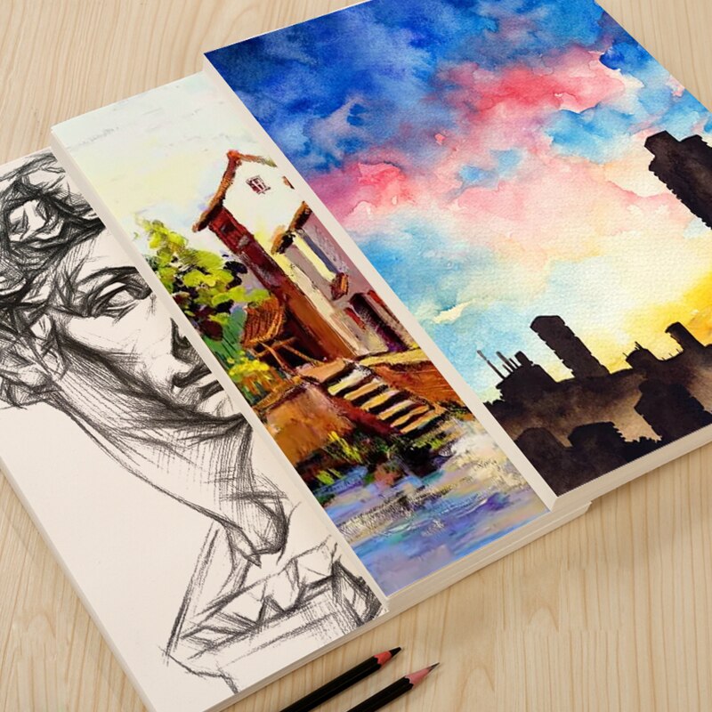 YDNZC Artist Sketch Paper A4/4K/8K/16K Drawing Sketch Watercolor Paper 20 Sheets for Artist Student Art Supplies