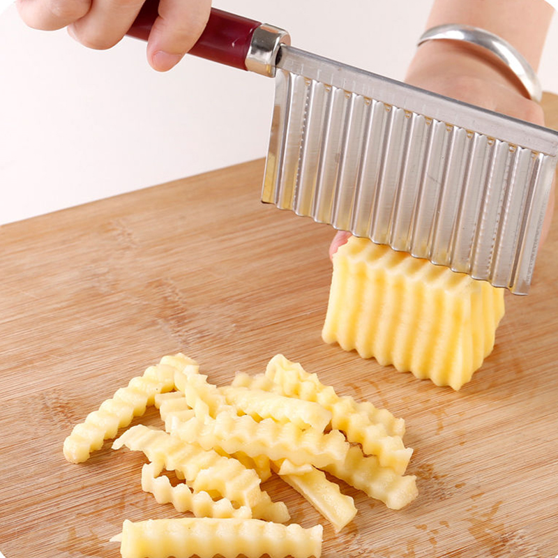 Keuken Gereedschap Keuken Multifunctionele Groente Cutter Wave Aardappel Cutter Rvs Chip Cutter