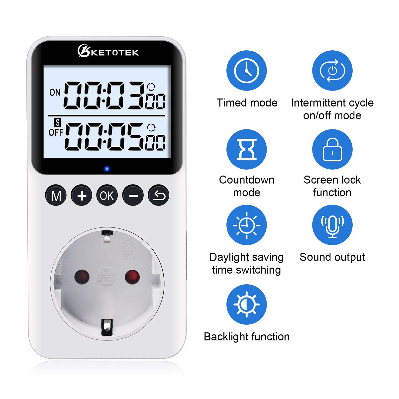 Digital Timer Switch Socket Kitchen Timer Outlet Programmable Timing Socket Control 220V EU US UK Plug With Backlight