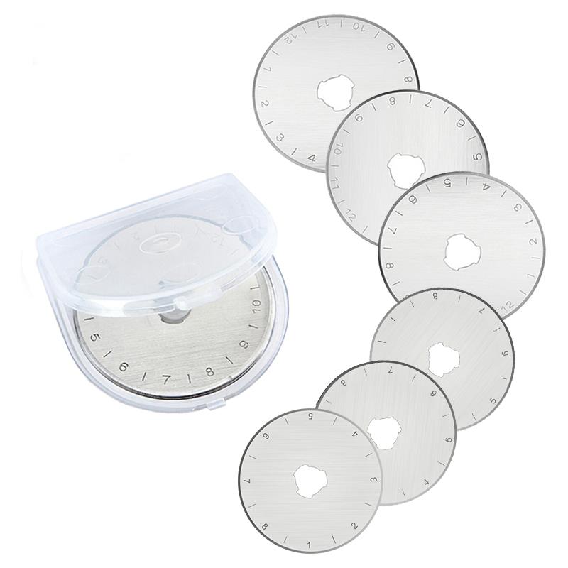 5PCS 45 mm Circular Rotary Cutter Replacement Spare Safety Blades Hand Held Refill Fabric Leather Craft Steel Quailting cutters