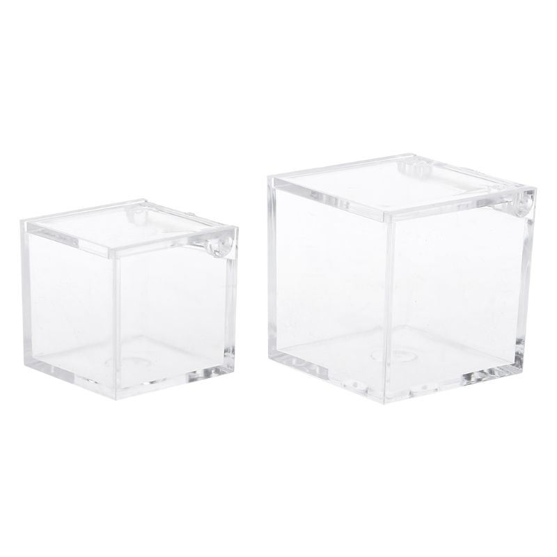 Transparent Cube Wedding Favor Candy Box Plastic Transparent Clear Boxes Christmas Baby Shower