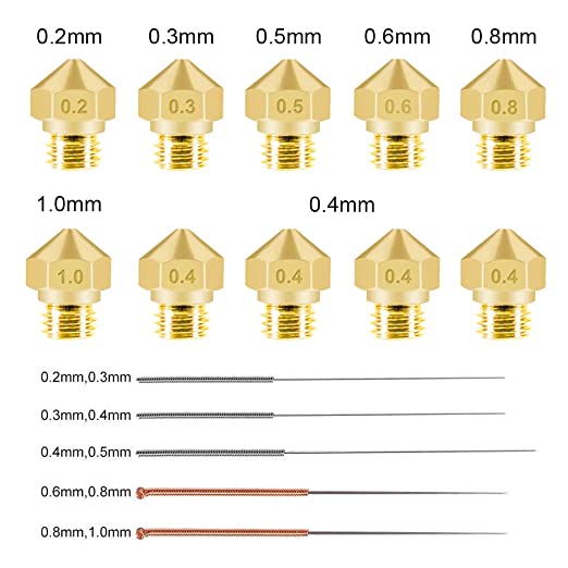 10 stücke MK10 M7 Extruder Düse 0,4mm/1,75mm Messing Extruder Druckkopf für 3D Drucker Wanhao Dupicator d4/I3/Dremel QIDI Makerbot: 15PCS kit