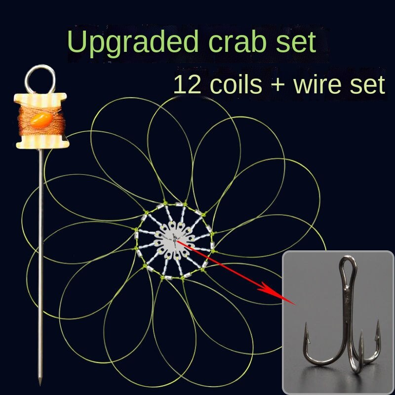 Ensemble d&#39;anneaux de pêche en forme de crabe, équipement tueur de homard, 6 anneaux, nouveauté 8/12: 12 coil wire Group