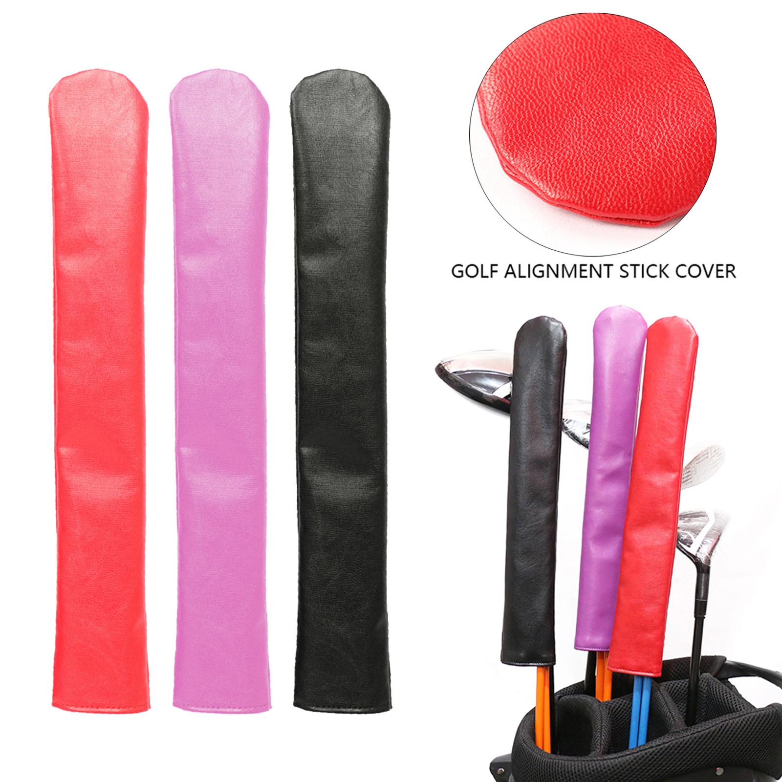Golf uitlijnstick hoes/etui golfclubbeschermer, geschikt voor minimaal 2 sticks, leren hoes