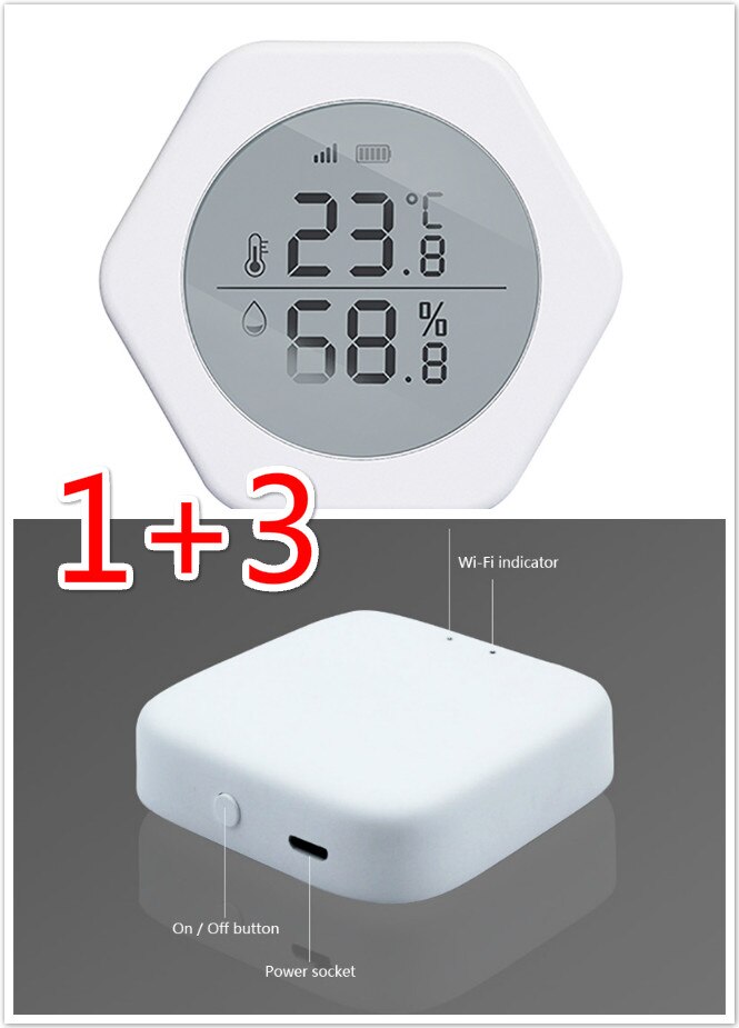 WIFI And ZigBee Temperature And Humidity Sensor With LCD Screen Display Working With TuYa ZigBee Hub/getway Smart Life: 1 and 3