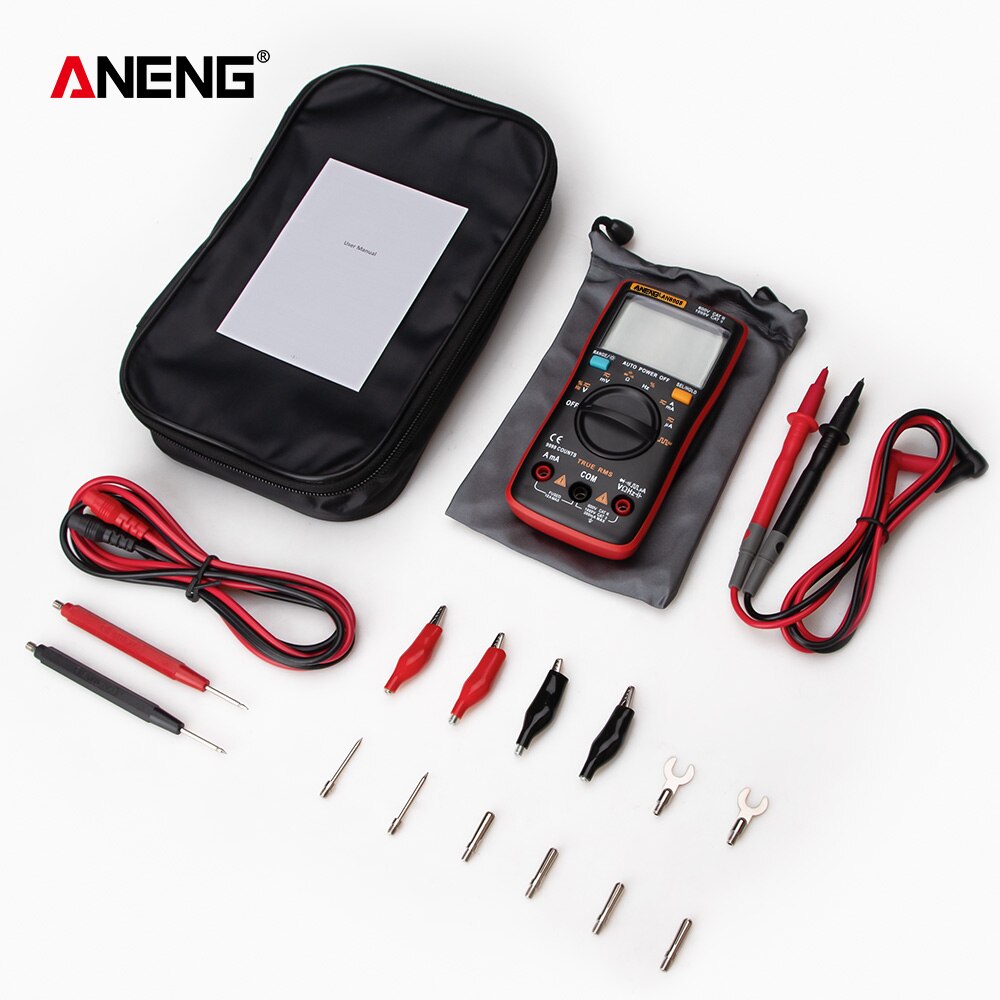 AN8008/AN8009 Digital Multimeter 9999 Counts True-RMS Transistor Capacitor Tester Auto Electrical Rm409b Test Lo Z Temp: AN8008 Pro Red