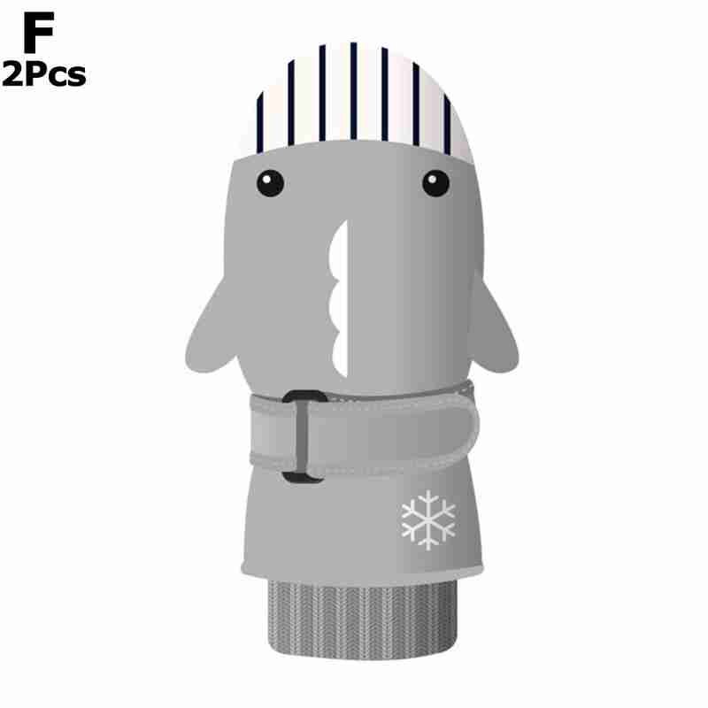 Skiën waterdichte skihandschoenen kinderen cartoon handschoen ademend skiën haaien warmste winter voor kinderen snowboardhandschoen  u9 e 9: F