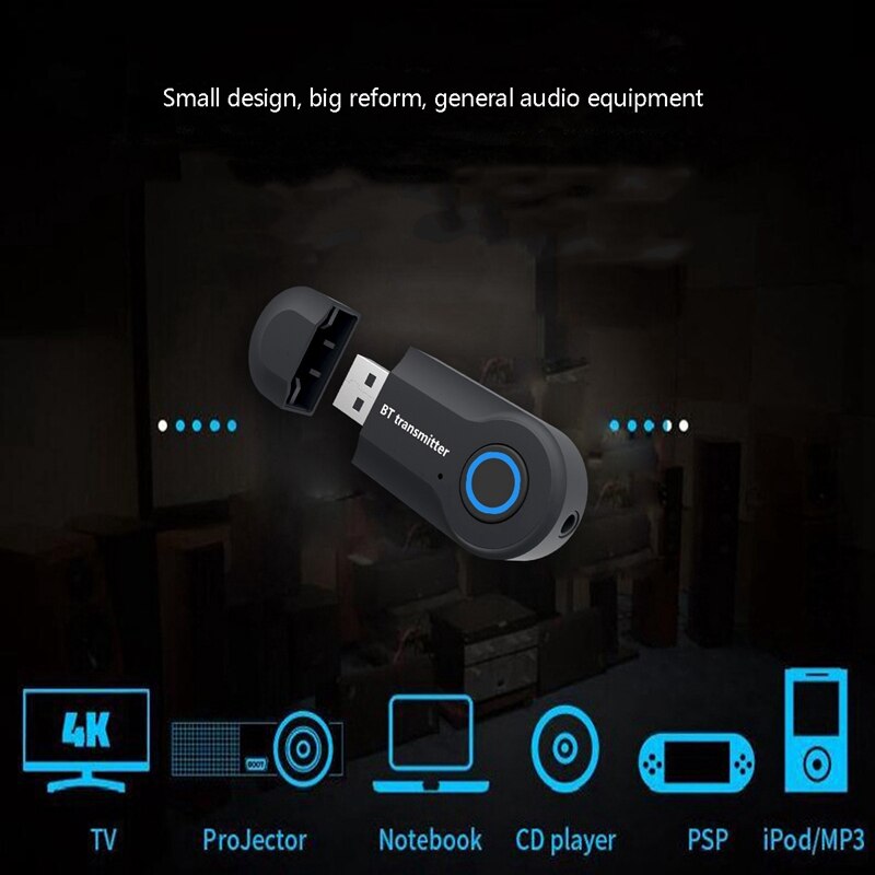 Bluetooth Zender 3.5Mm Jack Audio Adapter Draadloze Bluetooth Stereo Audio Transmitter Voor Tv Hoofdtelefoon Luidsprekers