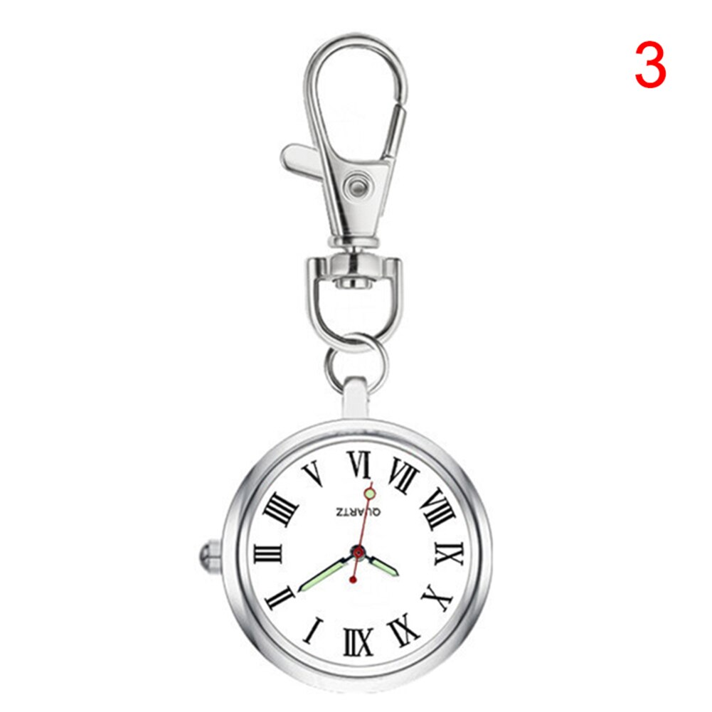 Llavero con reloj de bolsillo de cuarzo para hombre y mujer, colgante portátil con esfera redonda, H9: 3