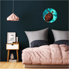 25CM Round Wall Clock Numeral Digital Dial Mute Silent Non-Ticking Marine life Battery Operated Clocks for Home Study Room
