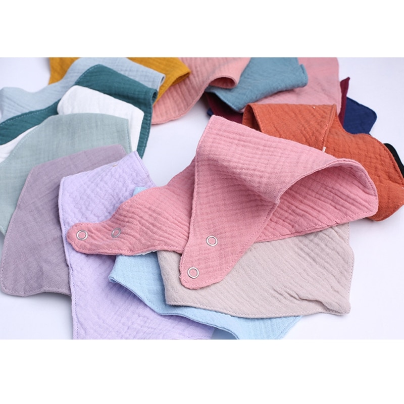 Baberos de algodón para bebé, niño y niña, bufanda triangular de Color sólido, toalla de Saliva para alimentación, Bandana, paño para eructar, de ducha para recién nacido, G99C