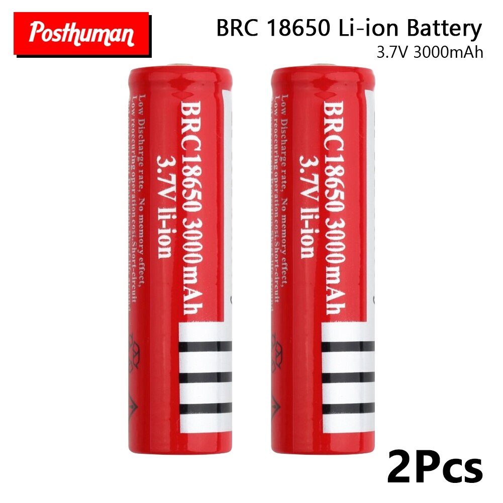 POSTHUMAN 2x Neue BRC 18650 Wiederaufladbare Lithium-Batterie Mit fallen Kasten 3,7 V Spannung 3000mah Hohe Kapazität 18650 Li-Ion batterien
