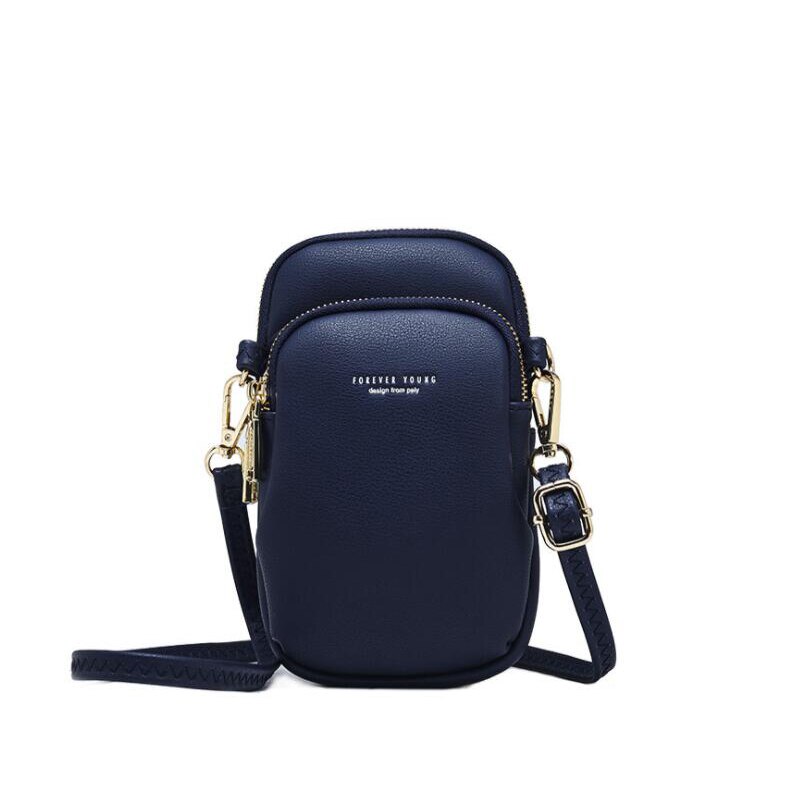 Tinkin casual kvinnor axelväska liten crossbody väska för flickor sommar crossbody mobiltelefon axelväska: Marinblå