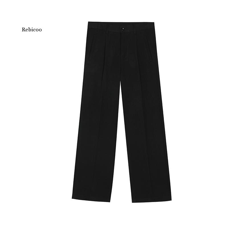 Men Casual Straight Suit Pant Male Japan Korea Style Loose Vintage Streetwear Trousers Wide Leg Pant