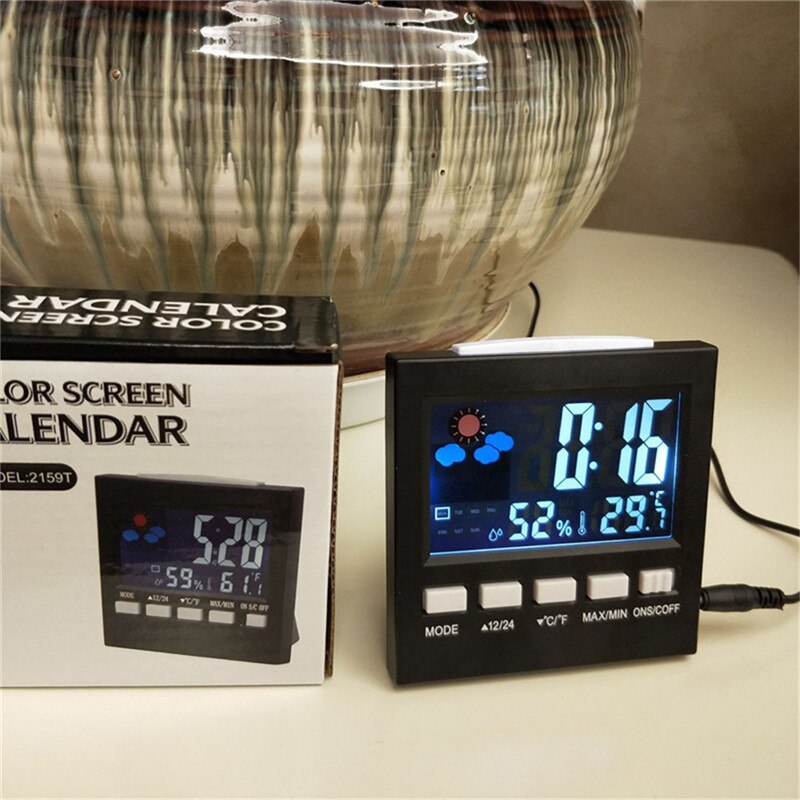 Digital Clock Digital Alarm Clock Voice Control With Backlight Display LCD Screen Thermometer Clocks For Home Bedroom Office