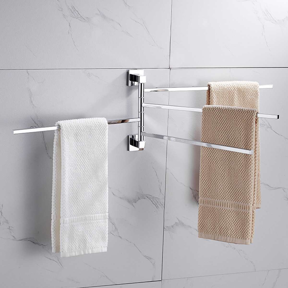 2/3/4 Riegel Edelstahl Handtuch Regal Schlecht Halfter Regal Zauberstab-Montiert rotierend Schienen Aufhänger Handtuch Halfter Klebstoff Kraft