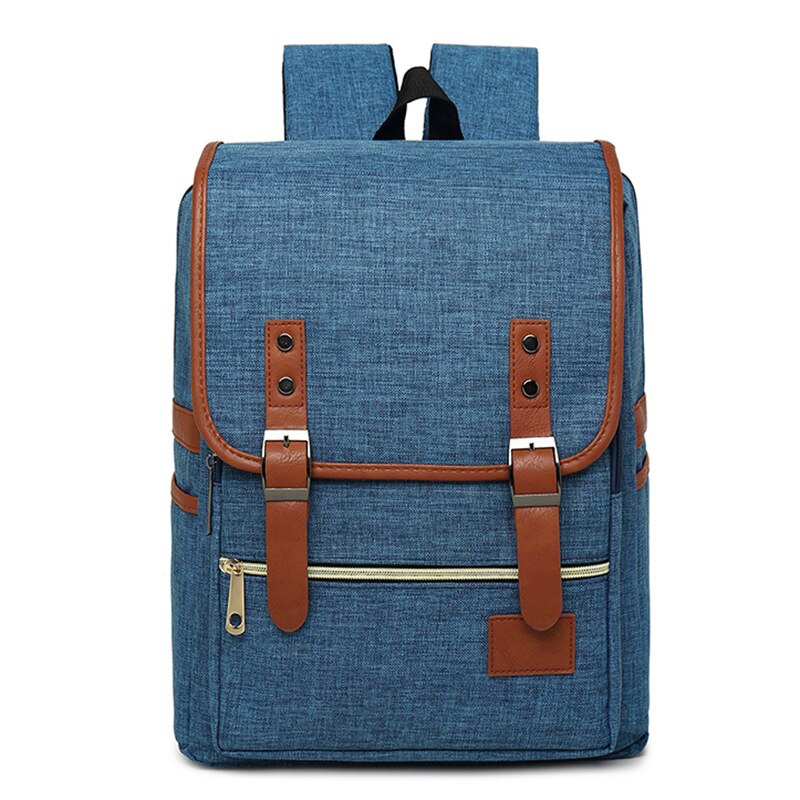 Persoonlijkheid Retro Mannen En Vrouwen Rugzak Outdoor Canvas Grote Rugzak Mode Rugzak: blue
