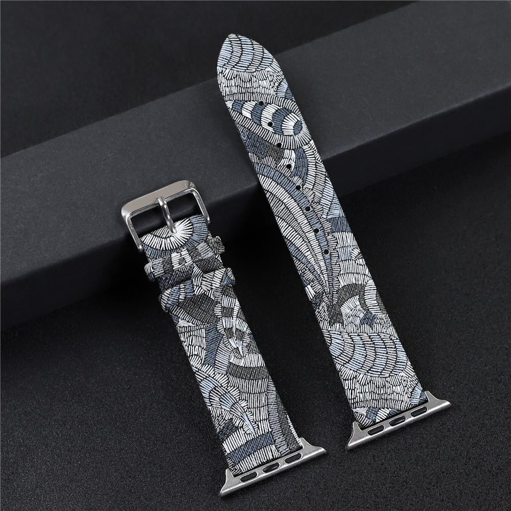 Kleurrijke PU lederen band voor Apple Watch Band 44mm 45mm 42mm 49mm 41mm 40mm 38mm Mannen Vrouwen Band voor Iwatch 9 8 7 6 5 Se Ultra: M / Red black