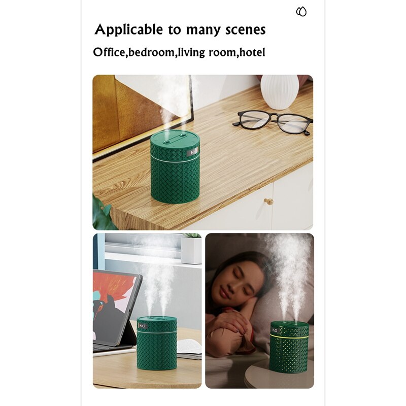 Humidificateur d&#39;air Portable USB à double buse de 600ML, diffuseur d&#39;huile essentielle et d&#39;arôme, lumière chaude pour la maison