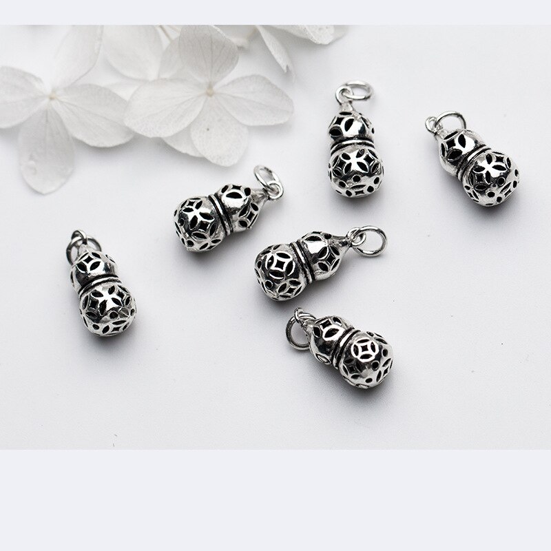 Uqbing Vintage Hand Made Lotus Kalebas Hanger Charms Fit 925 Sterling Zilver Diy Charm Armbanden