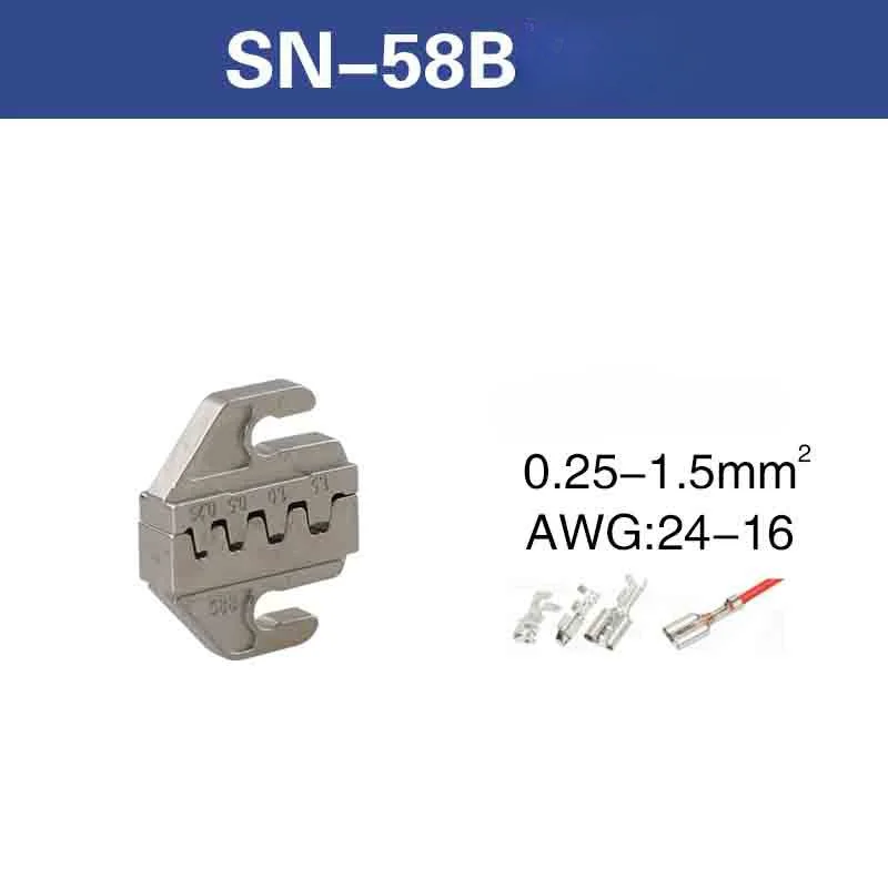 SN-serie krimptangkaak voor veerklemmen Blote aansluitingen Geïsoleerde aansluitingen 58B 2549 02C 06WF 2546B 58B 06: lichtblauw