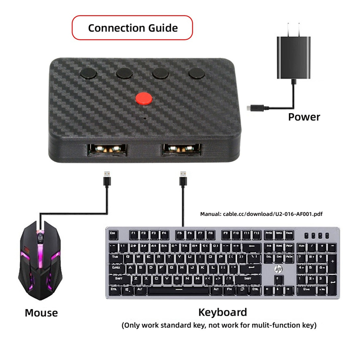 USB Keyboard and Mouse Bluetooth 5.3 Adapter USB Wired Keyboard Mouse to Wireless Bluetooth Converter