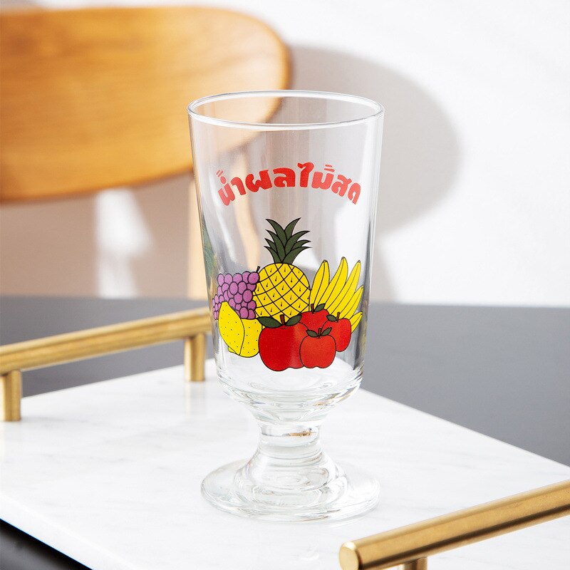 Bril Voor Sap Cartoon Glazen Beker Glazen Beker Transparant Creatieve Keukengerei Cups Goblet Persoonlijke Kantoor Leuke: Fruit