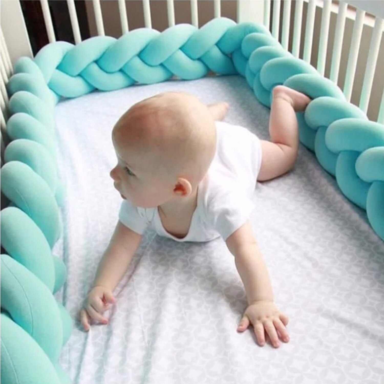 Lit de bébé de 100cm | de nœud de Protection, coussin de lit pour -né, accessoires de literie pour décor de chambre pour nourrissons