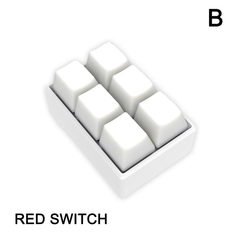 Mini Keyboard 1000hz 6 Programmable Mechanical Key Wheel Axle Tester Gaming Keypad Mx Red Switch Music Game: B