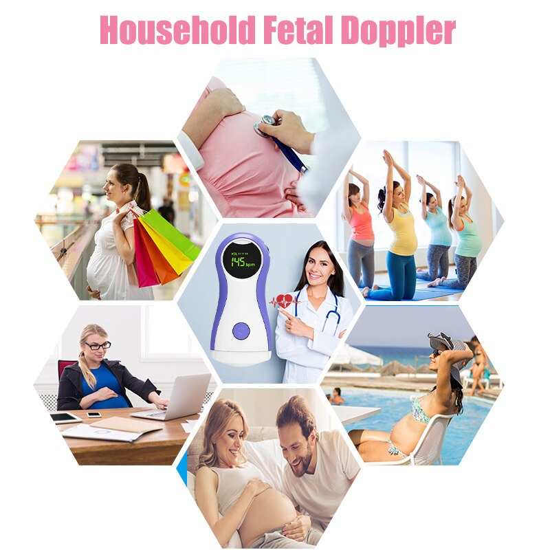 Ultrasound Doppler Fetal Portable Baby Monitor Doppler for Pregnant Women Handheld Sonar Doppler Pregnancy Doppler Detector