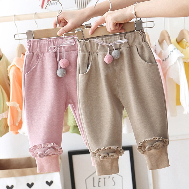 Primavera outono crianças calças do bebê meninas casual gravata borboleta polka calças roupas de bebê longo princesa calças crianças