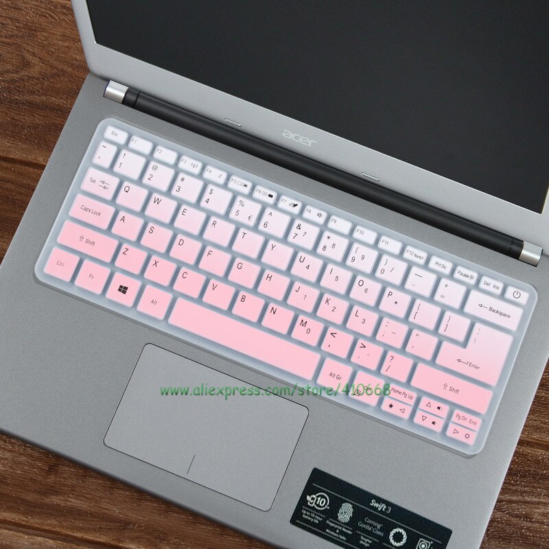 Waterproof Silicone Keyboard Cover Skin Protector For Acer Swift X SFX14-41G SFX14 41G / Acer Fun S3x 14 Inch Laptop: Gradual pink