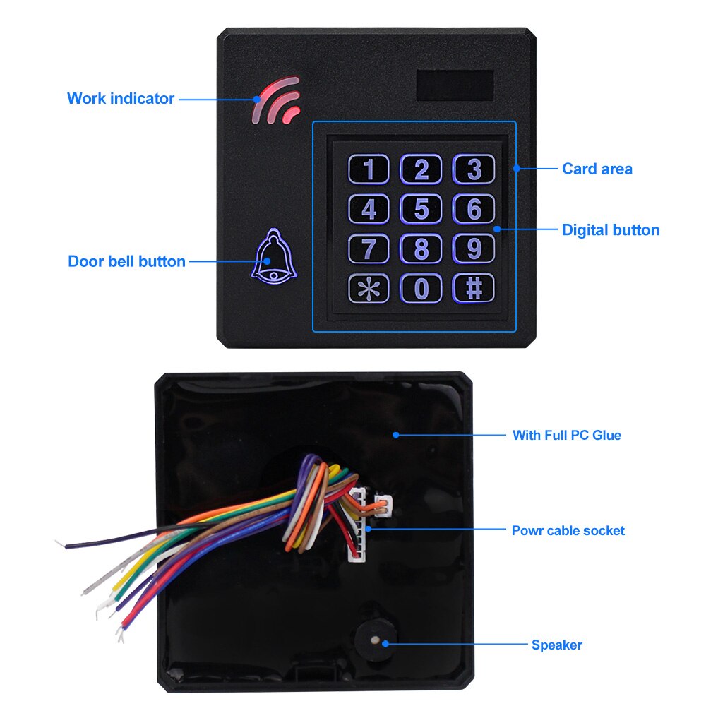 DC12V IP68 Waterdicht Toegangscontrole Toetsenbord Outdoor Rfid Access Controller Deuropener Systeem Elektronische EM4100 125Khz Key Kaarten