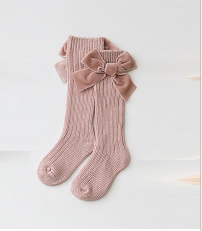 0-3 ans automne et hiver grand nœud en laine bébé chaussettes couleur unie pure mi-haute enfant filles tube chaussettes: ruofen / 1-3 year
