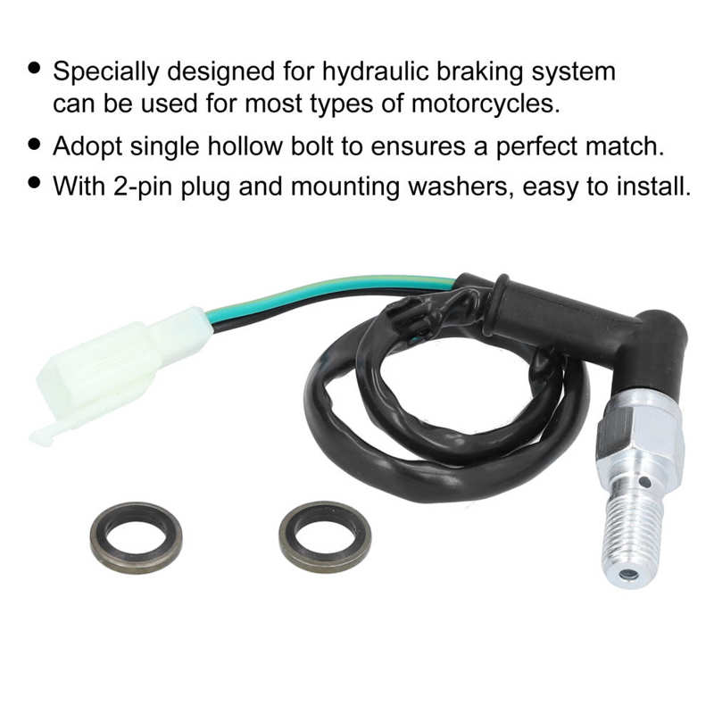 automobiles Car Accessories Rear Hydraulic Brake Switch Cable M10x1.25 Thread Single Hollow Universal for Motorcycle
