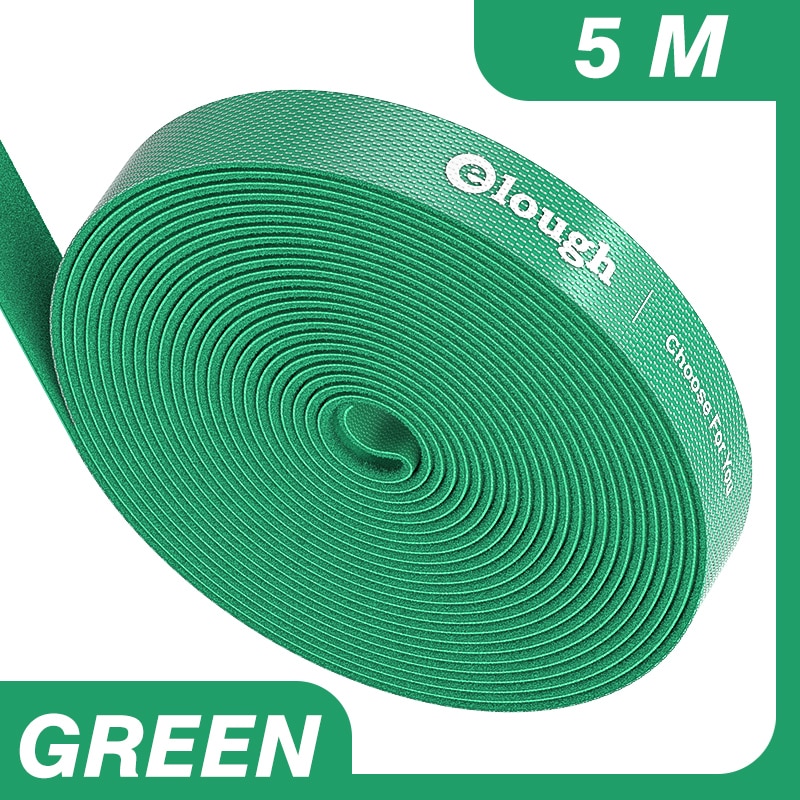 Elough Cable Organizer USB Cable Winder Management nylon Free Cut Ties Mouse earphone Cord Cable Protector: 5M Green