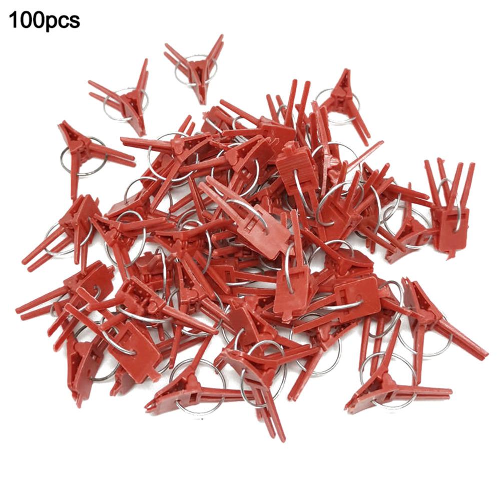 Clips de plástico para injertos, 100 unidades, para jardín, flor vegetal, tomate, vid, arbustos, plantas, duradero, 40P: 1